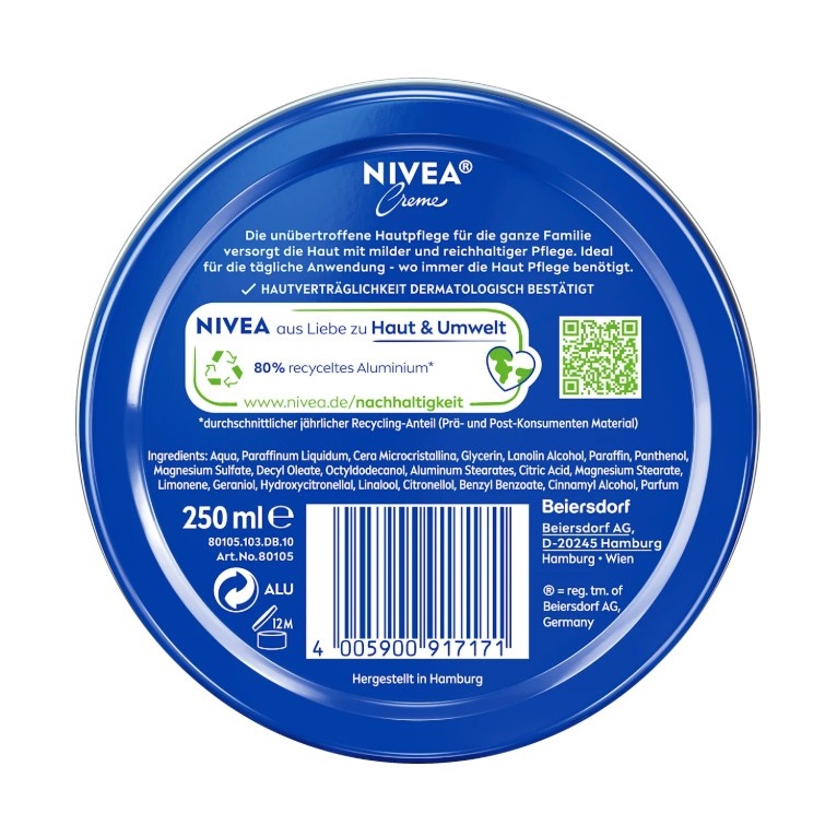 Kem dưỡng ẩm Nivea Creme, 250ml Kem dưỡng ẩm Nivea Creme, 250ml