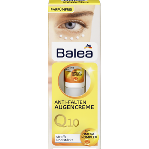 Kem dưỡng da vùng mắt Balea Anti Falten Augencreme Q10 - chống lão hoá, giảm nếp nhăn mắt, 15 ml