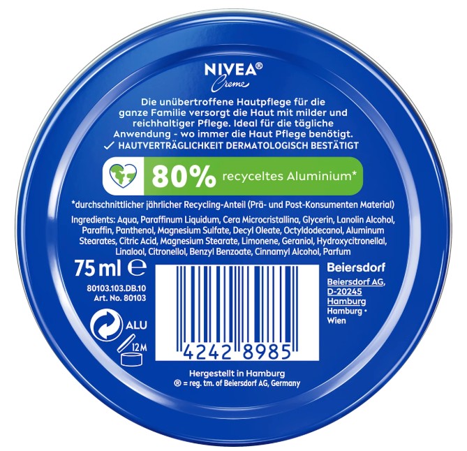 Kem dưỡng ẩm Nivea Creme, 75ml Kem dưỡng ẩm Nivea Creme, 75ml