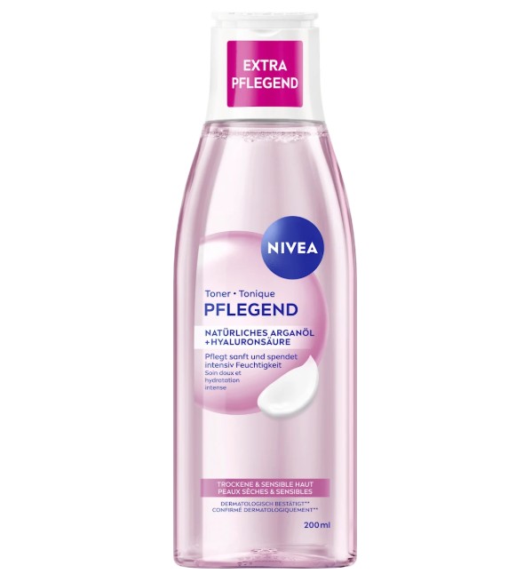 Nước hoa hồng Nivea Toner Pflegend cho da khô và da nhạy cảm, 200ml