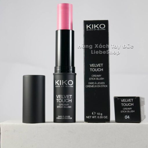 Phấn má hồng dạng thỏi KIKO VELVET TOUCH CREAMY STICK BLUSH 04 - Hot Pink, 10 Gr