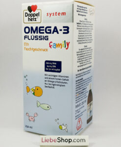 Siro OMEGA-3 FLÜSSIG Family bổ sung DHA, EPA và Vitamin cho trẻ em và người lớn, 250ml