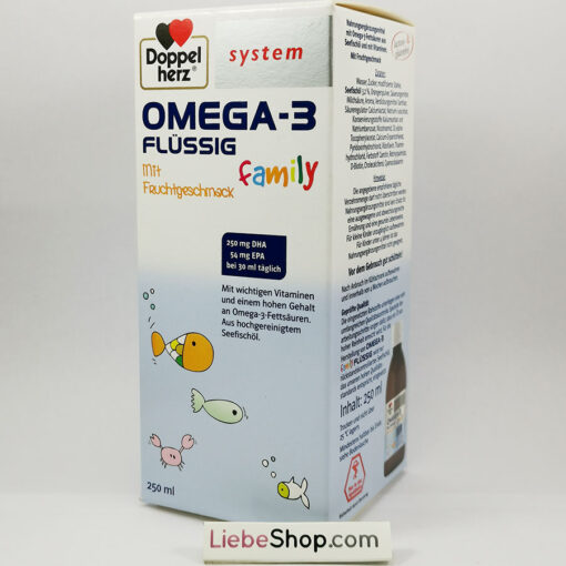 Siro OMEGA-3 FLÜSSIG Family bổ sung DHA, EPA và Vitamin cho trẻ em và người lớn, 250ml