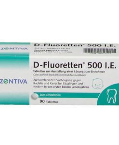 Vitamin D-Fluoretten 500 I.E bổ sung D3 cho trẻ sơ sinh và trẻ nhỏ, 90 viên