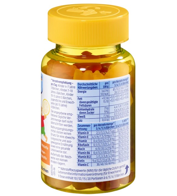 Kẹo vitamin trẻ em Mivolis Multivitamin-Bärchen, 60 viên Kẹo vitamin trẻ em Mivolis Multivitamin-Bärchen, 60 viên