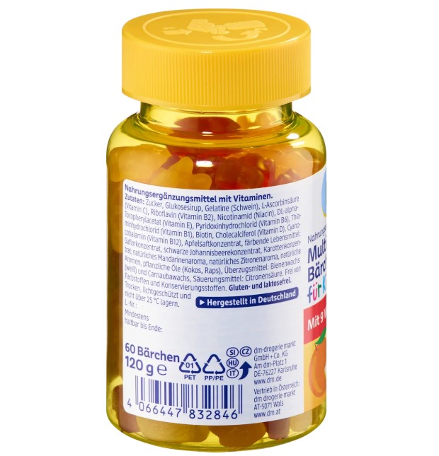 Kẹo vitamin trẻ em Mivolis Multivitamin-Bärchen, 60 viên Kẹo vitamin trẻ em Mivolis Multivitamin-Bärchen, 60 viên