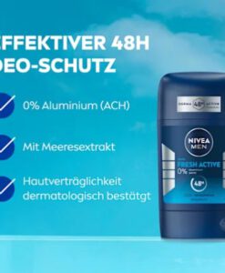 Sáp khử mùi nam NIVEA MEN Fresh Active, 50 ml