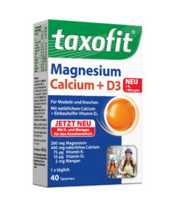 Viên uống bổ sung Canxi Magie và D3 dược phẩm taxofit Đức (Magnesium, Calcium + D3), 40 viên