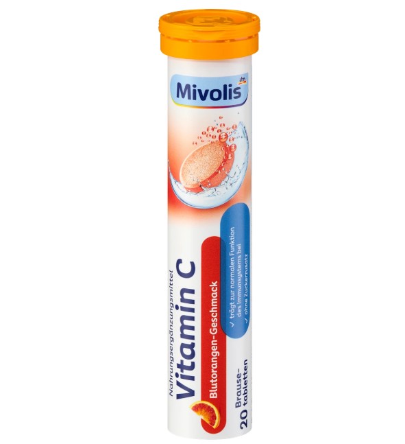 Viên sủi bổ sung vitamin C Mivolis Vitamin C, 20 viên