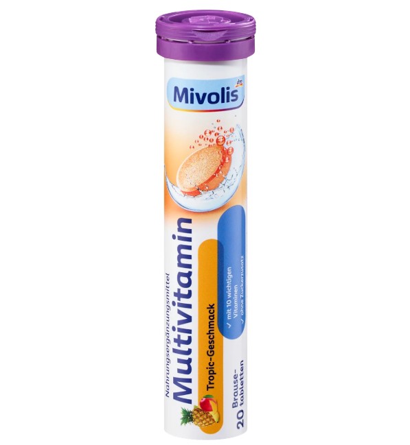 Viên sủi bổ sung vitamin tổng hợp Mivolis MultiVitamin, 20 viên