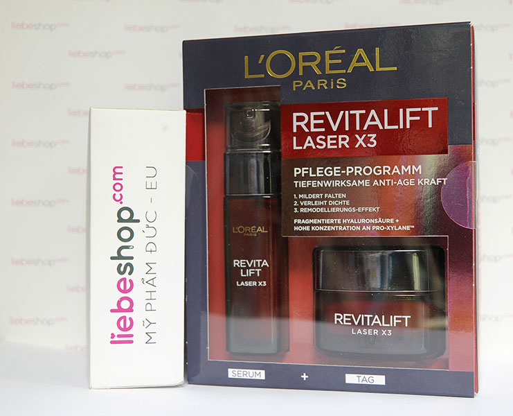 Loreal Revitalift Laser X3 - serum & kem dưỡng ban ngày chống lão hóa