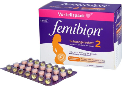 Vitamin tổng hợp cho bà bầu FEMIBION 2 Schwangerschaft - cho bà bầu từ tuần 13, dùng trong 12 tuần (2x84 viên)