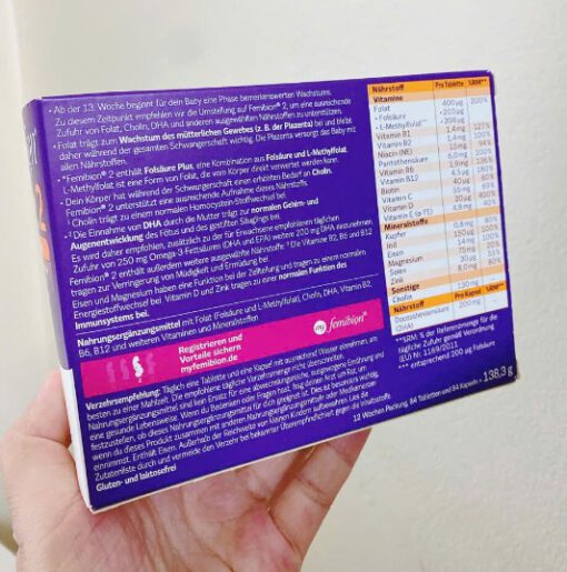 Vitamin tổng hợp cho bà bầu FEMIBION 2 Schwangerschaft - cho bà bầu từ tuần 13, dùng trong 12 tuần (2x84 viên)