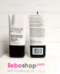 Kem lót CATRICE Prime and Fine Pore Refining Anti-Shine Base kiềm dầu, se lỗ chân lông, 30 ml