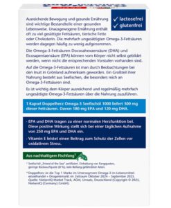 Viên nang dầu cá Doppelherz aktiv Omega-3 Seefischöl 1000mg + Vitamin E, 80 viên