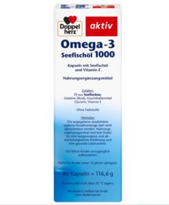 Viên nang dầu cá Doppelherz aktiv Omega-3 Seefischöl 1000mg + Vitamin E, 80 viên