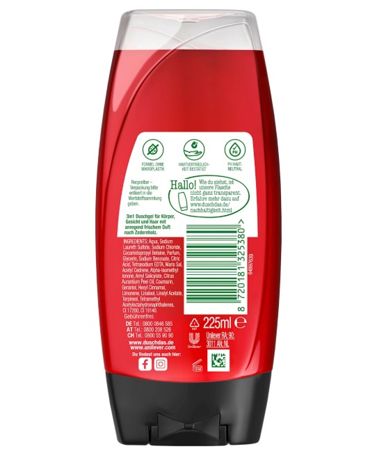 Tắm gội nam duschdas noire 3in1, 225ml Tắm gội nam duschdas noire 3in1, 225ml