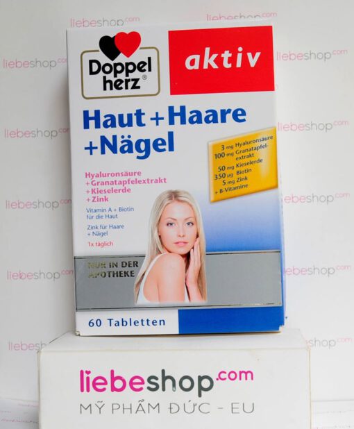 Doppelherz aktiv Haut + Haare + Nägel, 60 viên - Hàng xách tay Đức