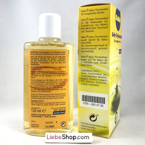 Dầu tắm Babix Baby-Thymianbad chống cảm cúm, tăng sức đề kháng, 125 ml