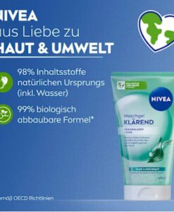 Sữa rửa mặt NIVEA Waschgel Klärend Peeling kèm tẩy da chết, 150 ml