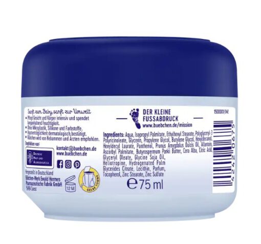 Kem dưỡng da Bubchen Pflege Creme cho trẻ sơ sinh và trẻ em, 75 ml