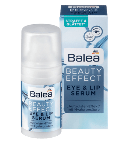 Balea Beauty Effect Eye & Lip Serum - huyết thanh chống lão hóa, làm căng da vùng mắt và môi, 15 ml