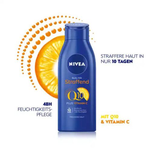 Sữa dưỡng thể NIVEA Q10 Body Milk + Vitamin C cho da khô, 400ml