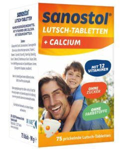 Viên ngậm Sanostol Lutsch-Tabletten bổ sung Canxi và Multi-Vitamin, 75 viên
