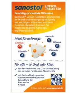 Viên ngậm Sanostol Lutsch-Tabletten bổ sung Canxi và Multi-Vitamin, 75 viên