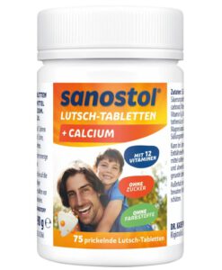 Viên ngậm Sanostol Lutsch-Tabletten bổ sung Canxi và Multi-Vitamin, 75 viên
