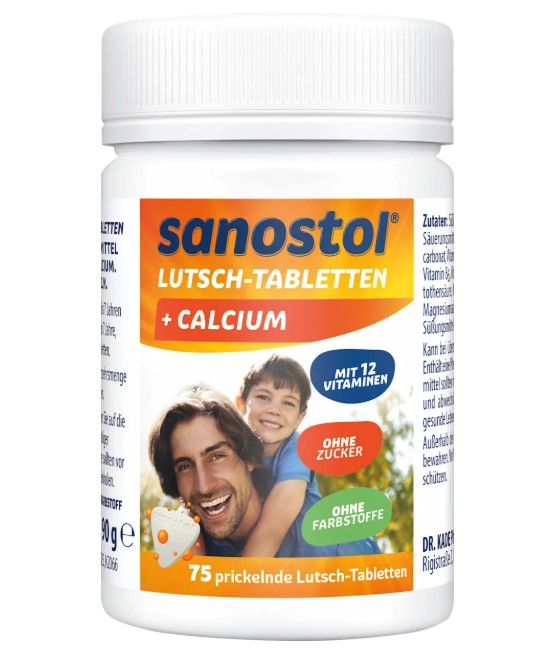 Viên ngậm Sanostol Lutsch-Tabletten bổ sung Canxi và Multi-Vitamin, 75 viên Viên ngậm Sanostol Lutsch-Tabletten bổ sung Canxi và Multi-Vitamin, 75 viên