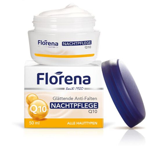 Kem dưỡng da Florena Anti-Falten & Elastizität Q10 ban đêm giảm nhăn, trẻ hóa làn da, 50 ml