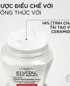Kem ủ tóc Loreal Paris Elvital Total Repair 5 Reparatur-Maske phục hồi tóc hư tổn, 300 ml