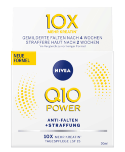 Kem dưỡng da chống lão hóa NIVEA Q10 POWER ANTI-FALTEN Tagespflege LFS 15 ban ngày, 50 ml