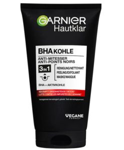 Sữa rửa mặt Garnier Hautklar 3in1 BHA Kohle Anti-Mitesser trị mụn đầu đen, 150 ml