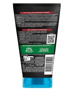 Sữa rửa mặt Garnier Hautklar 3in1 Anti-Mitesser trị mụn đầu đen, 150 ml