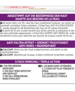 Kem dưỡng da Loreal Anti-Falten Experte 55+ giảm nếp nhăn tái tạo da ban đêm, 50ml