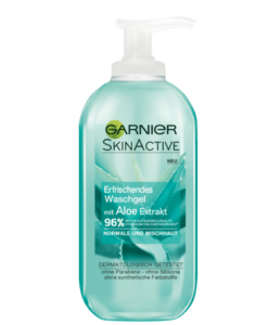 Sữa rửa mặt Garnier Skin Active Erfrischendes Waschgel Aloe Extrakt cho da thường và hỗn hợp, 200 ml