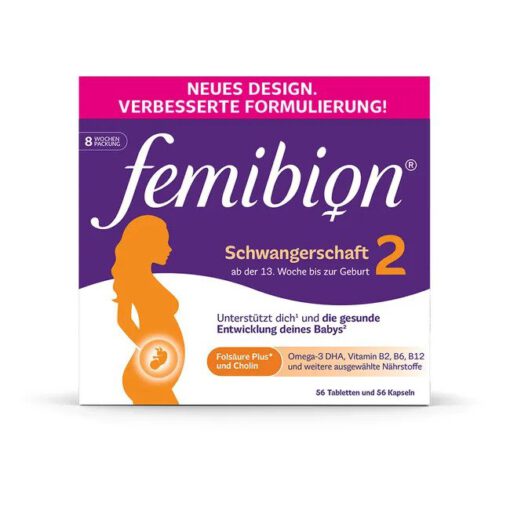 Vitamin tổng hợp cho bà bầu FEMIBION 2 Schwangerschaft - cho bà bầu từ tuần thứ 13, hộp dùng 8 tuần (2x56 viên)