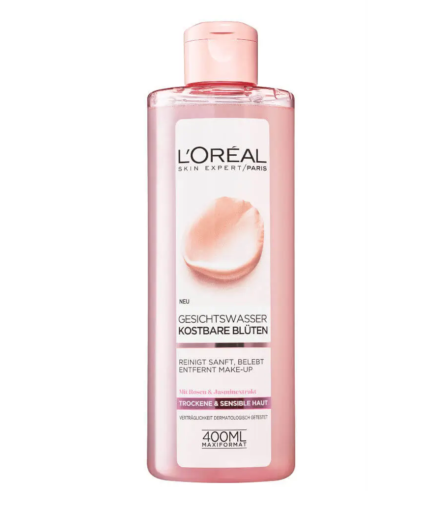 Nước hoa hồng Loreal Skin Expert kostbare Bluten Gesichtswasser cho da khô và nhạy cảm, 400ml Nước hoa hồng Loreal Skin Expert kostbare Bluten Gesichtswasser cho da khô và nhạy cảm, 400ml