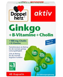 Viên uống bổ não Doppelherz Ginkgo + B-Vitamine + Cholin, 40 viên