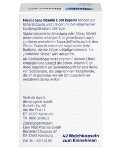 Viên uống Mivolis Sano Vitamin E 600, 42 viên