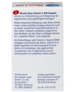 Viên uống Mivolis Sano Vitamin E 600, 42 viên