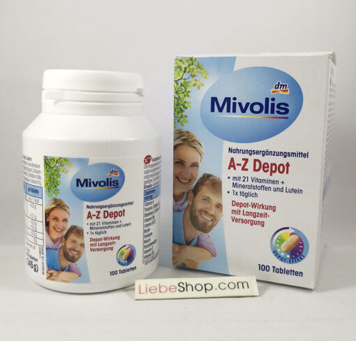 Vitamin tổng hợp Mivolis A-Z Depot, 100 viên - bổ sung 21 vitamin và khoáng chất