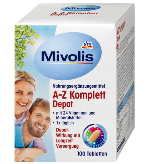 Vitamin tổng hợp Mivolis A-Z Depot bổ sung 24 vitamin và khoáng chất, 100 viên