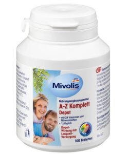 Vitamin tổng hợp Mivolis A-Z Depot bổ sung 24 vitamin và khoáng chất, 100 viên