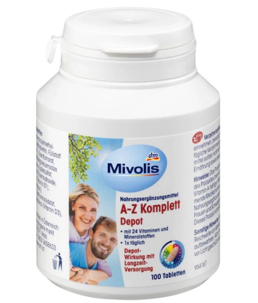 Vitamin tổng hợp Mivolis A-Z Depot bổ sung 24 vitamin và khoáng chất, 100 viên
