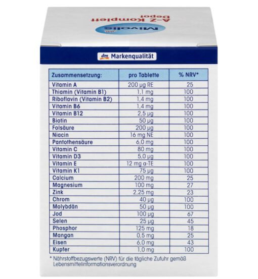 Vitamin tổng hợp Mivolis A-Z Depot bổ sung 24 vitamin và khoáng chất, 100 viên