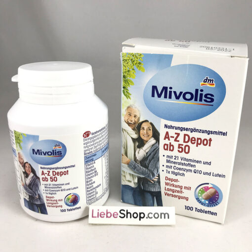 Vitamin tổng hợp Mivolis A-Z Depot ab50 cho người trên 50 tuổi, 100 viên