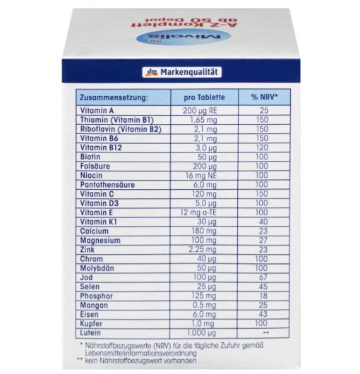 Vitamin tổng hợp Mivolis A-Z Depot ab50 cho người trên 50 tuổi, 100 viên